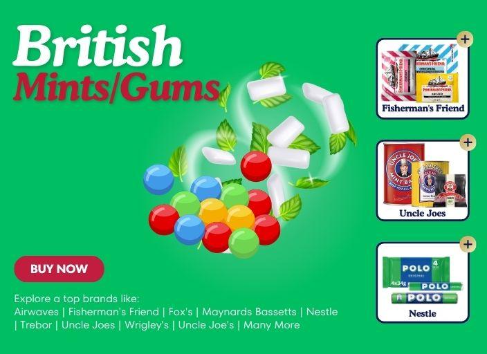 Mints/Gums - Chocolates & Candies - British Food Supplies