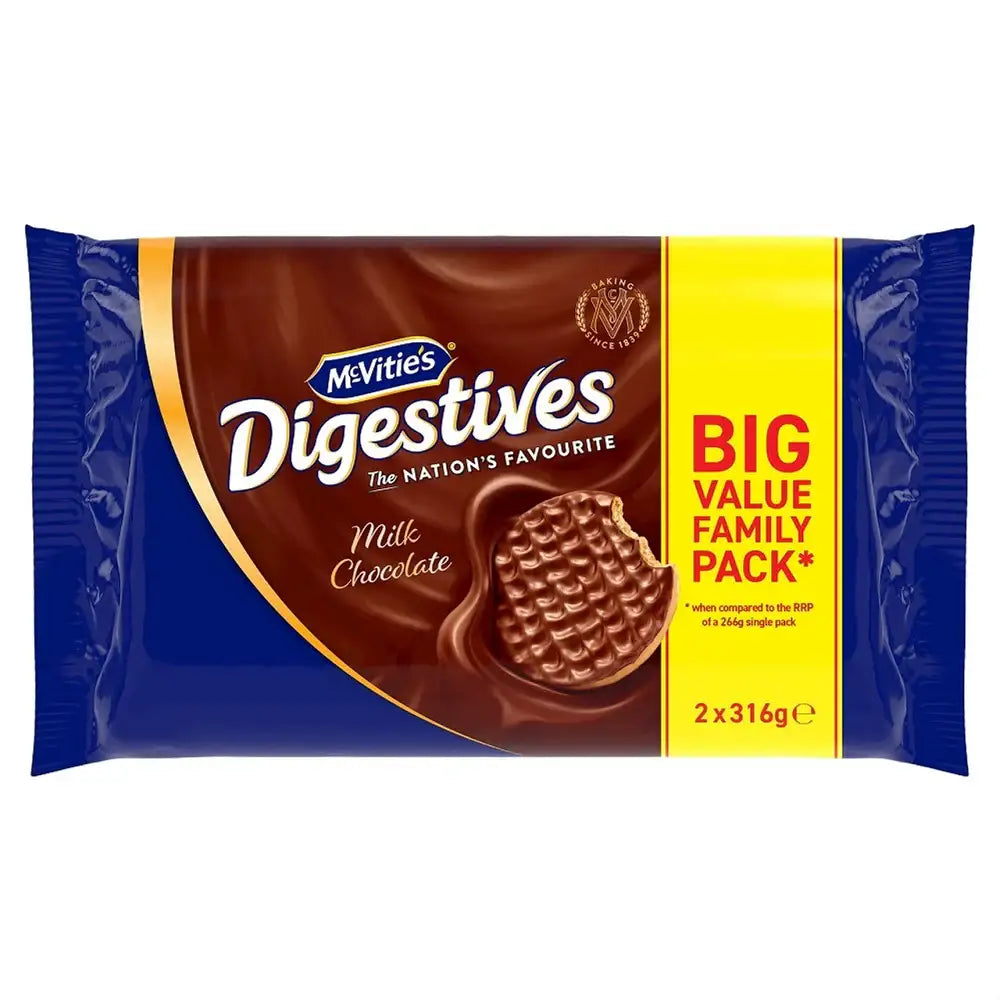 McVitie's Milk Chocolate Digestives Biscuits Twin Pack (2 x 316g) 632g