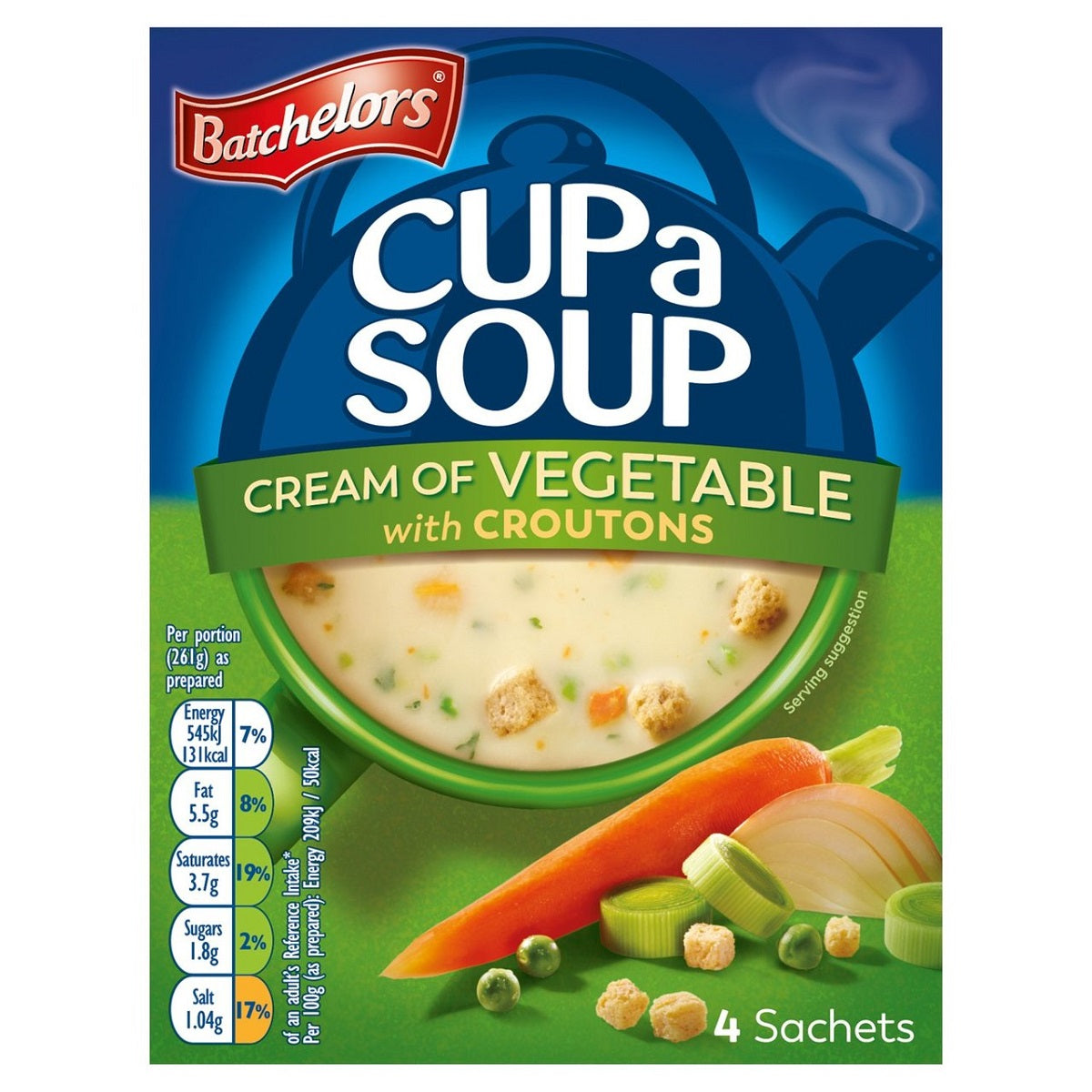 Batchelors Cup a Soup Cream of Vegetable with Croutons 4's - 120G product image