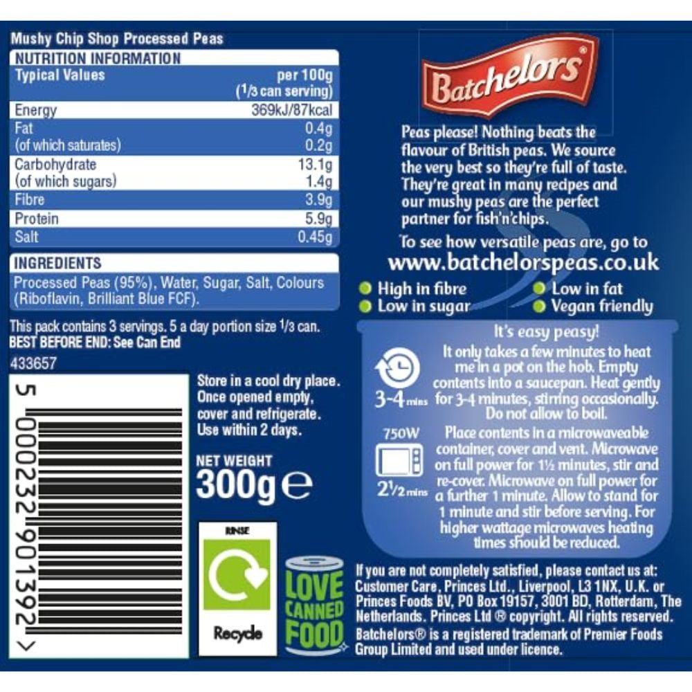 Batchelors Mushy Chip Shop Peas 300g