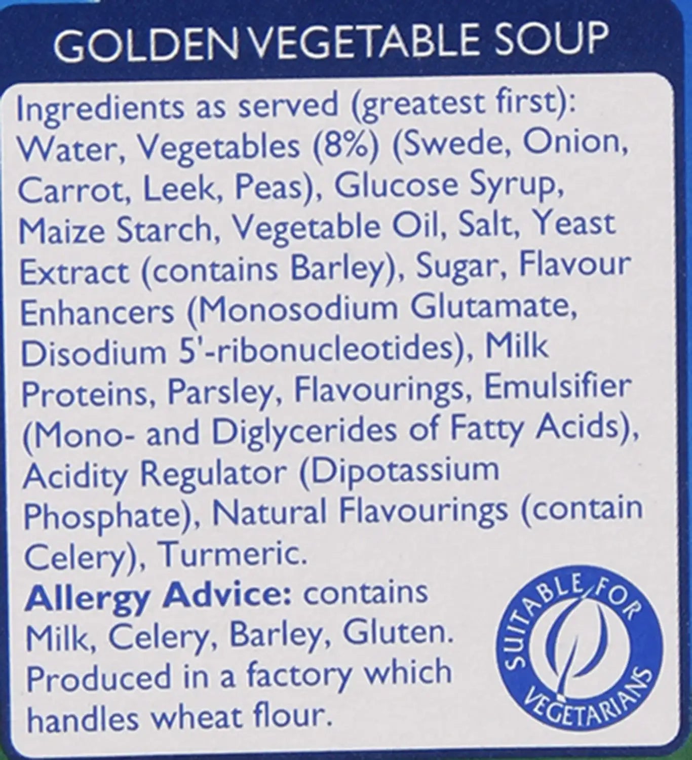 Batchelors Cup a Soup Golden Vegetable 4's - 82G