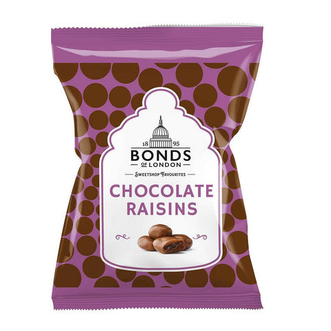 Bonds of London Chocolate Raisins Bags 75g - British Food Supplies