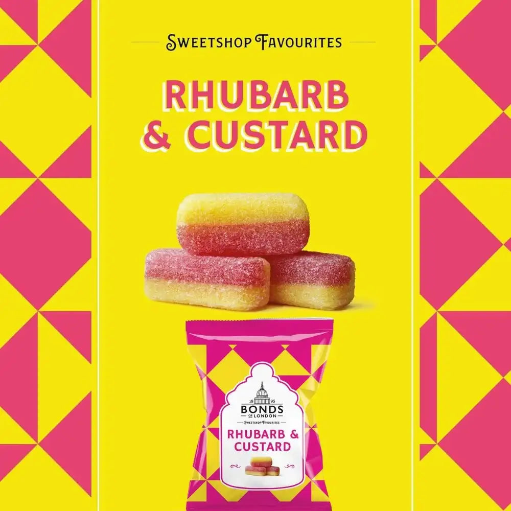 Bonds of London Rhubarb & Custard Sweets Bags 130g