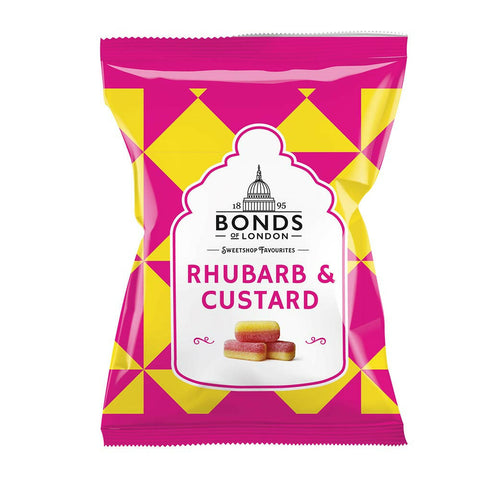 Bonds of London Rhubarb & Custard Sweets Bags 130g - British Food Supplies