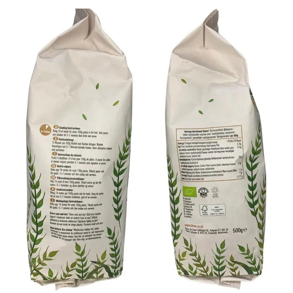Biona Organic Spelt Fusilli Wholegrain Pasta 500g