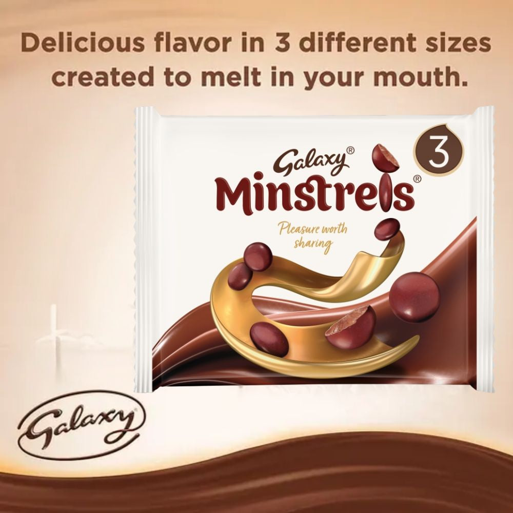 Galaxy Minstrels Chocolate Bags 3pk 126g