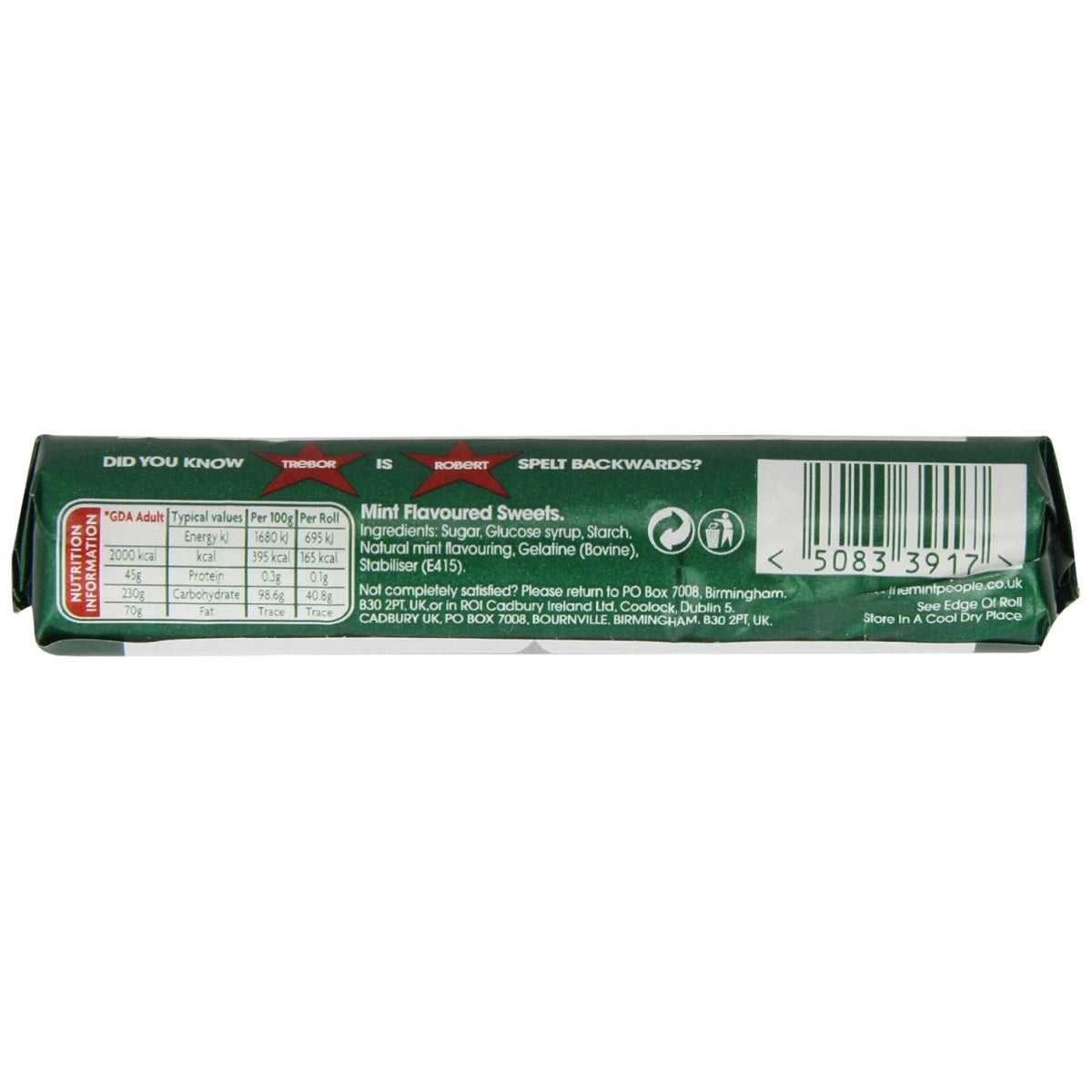 Trebor Extra Strong Mints roll 41.3g