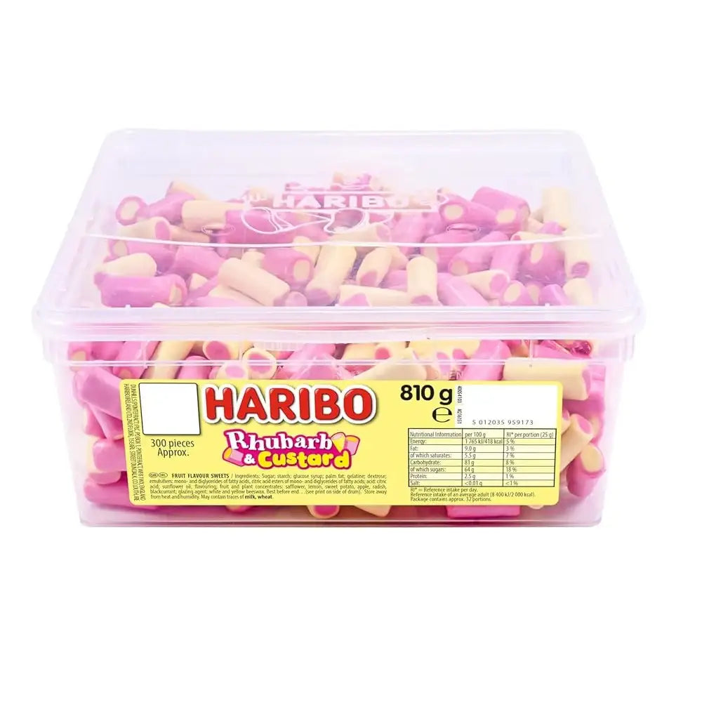 Haribo Rhubarb & Custard 300's Sweet Tub 810g