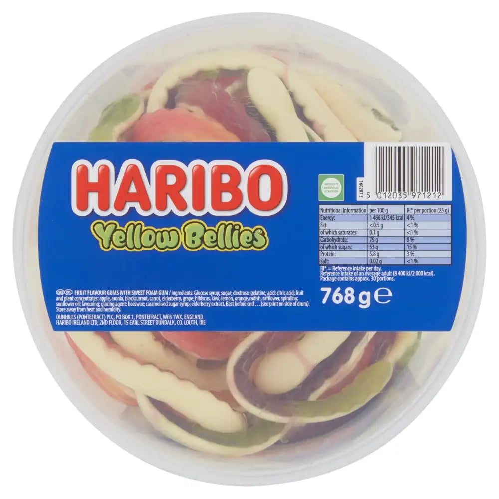 Haribo Yellow Bellies 24pcs Tub 768g