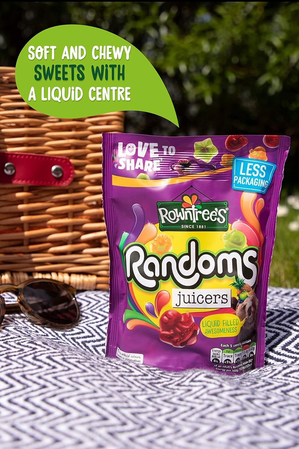 Rowntree's Randoms Juicers Sweets Sharing Bags 140g