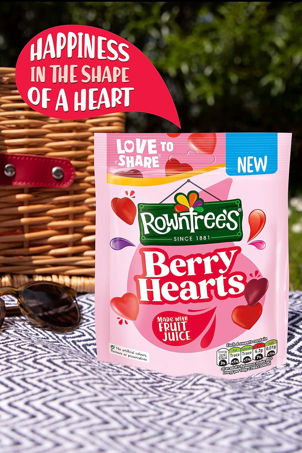 Rowntree’s Berry Hearts Sweets Sharing Bag 115g