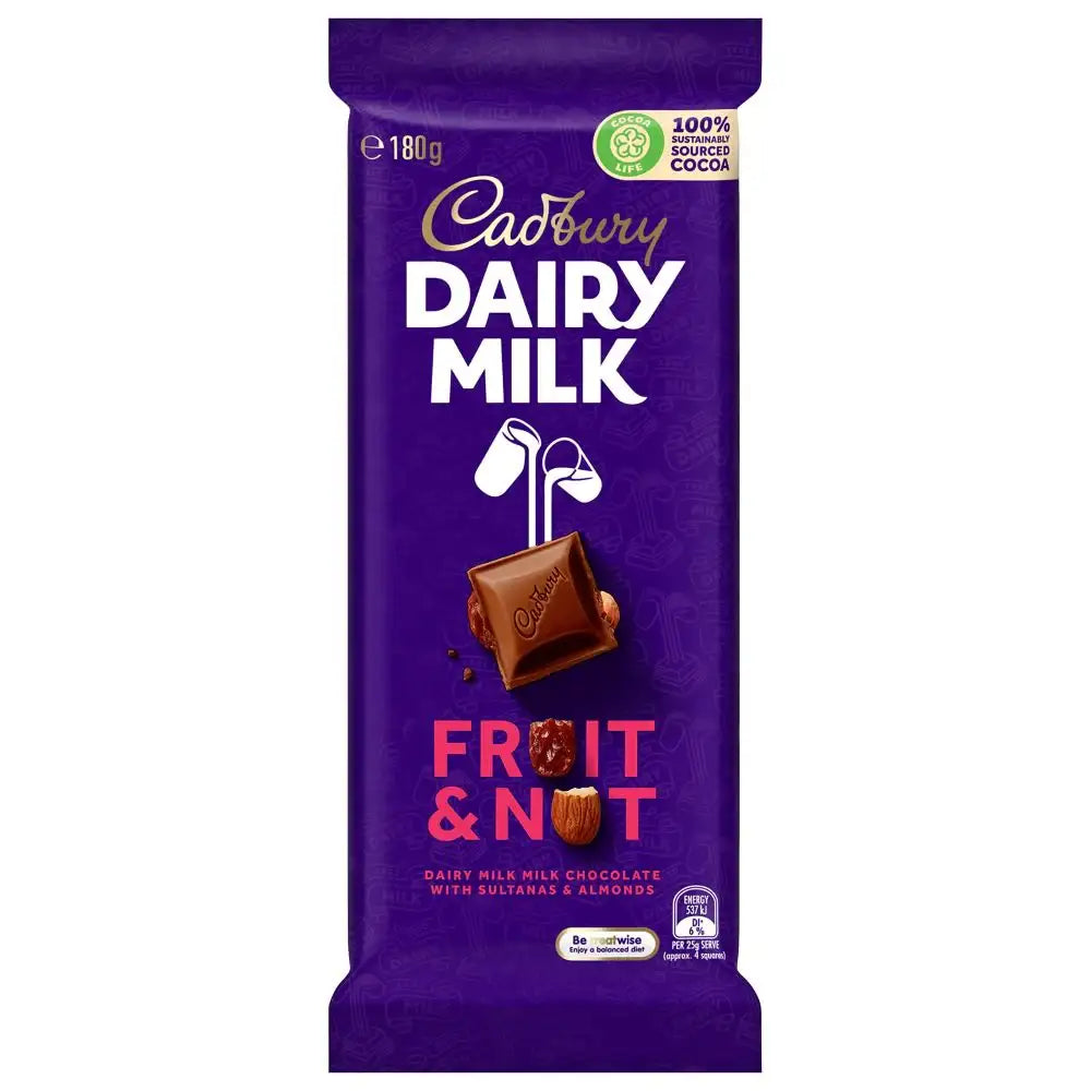C'bury Dairy Milk Fruit & Nut Chocolate 180G