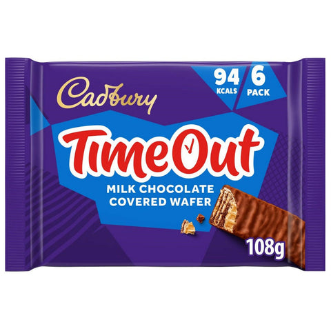 C'bury Timeout Milk Chocolate Covered Wafer 6pk 18g (108g) - British Food Supplies