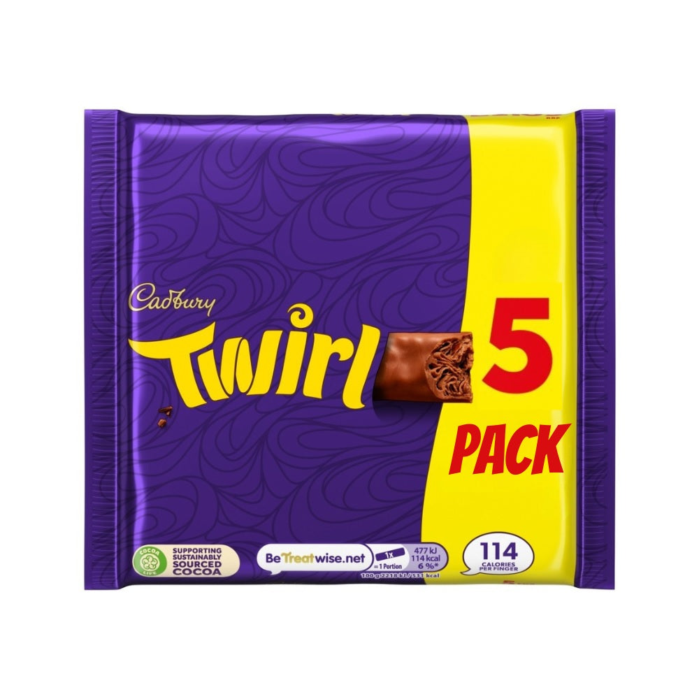 Cadbury Twirl Chocolate Bar 5pk (108g) product image