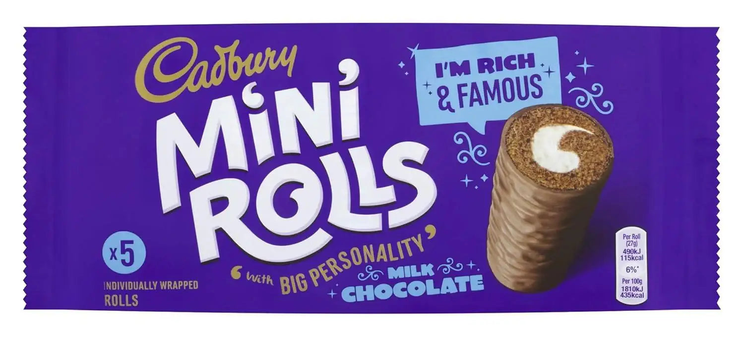 C'bury Chocolate Mini Rolls 5 pk 144g