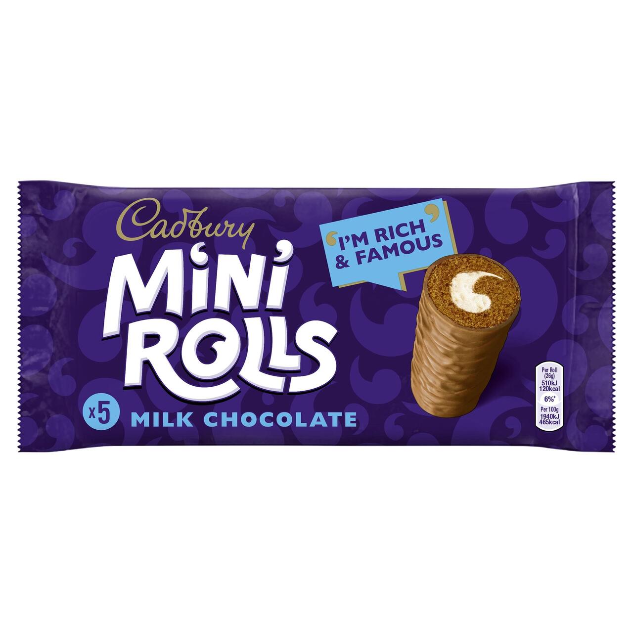 Cadbury Chocolate Mini Rolls 5 pk 144g product image