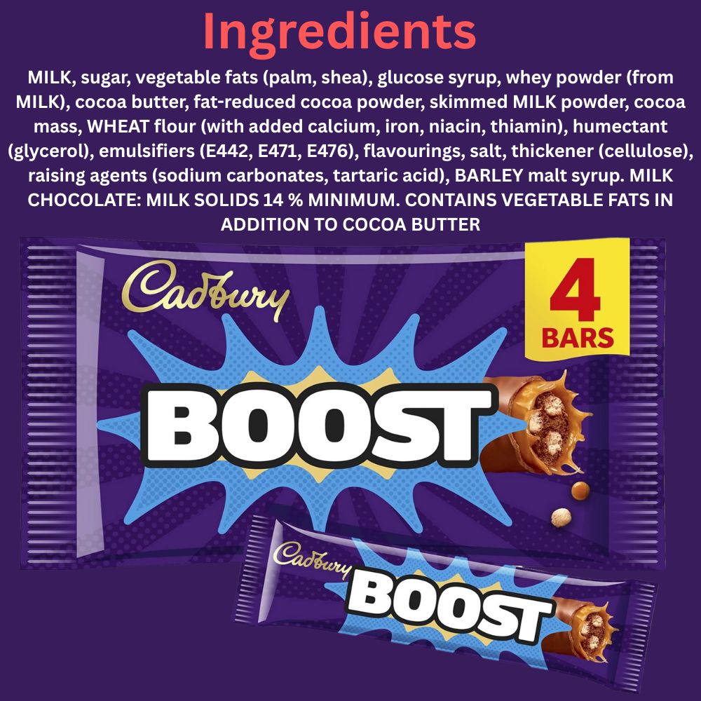 C'bury Boost Chocolate Bar 4pk 126g
