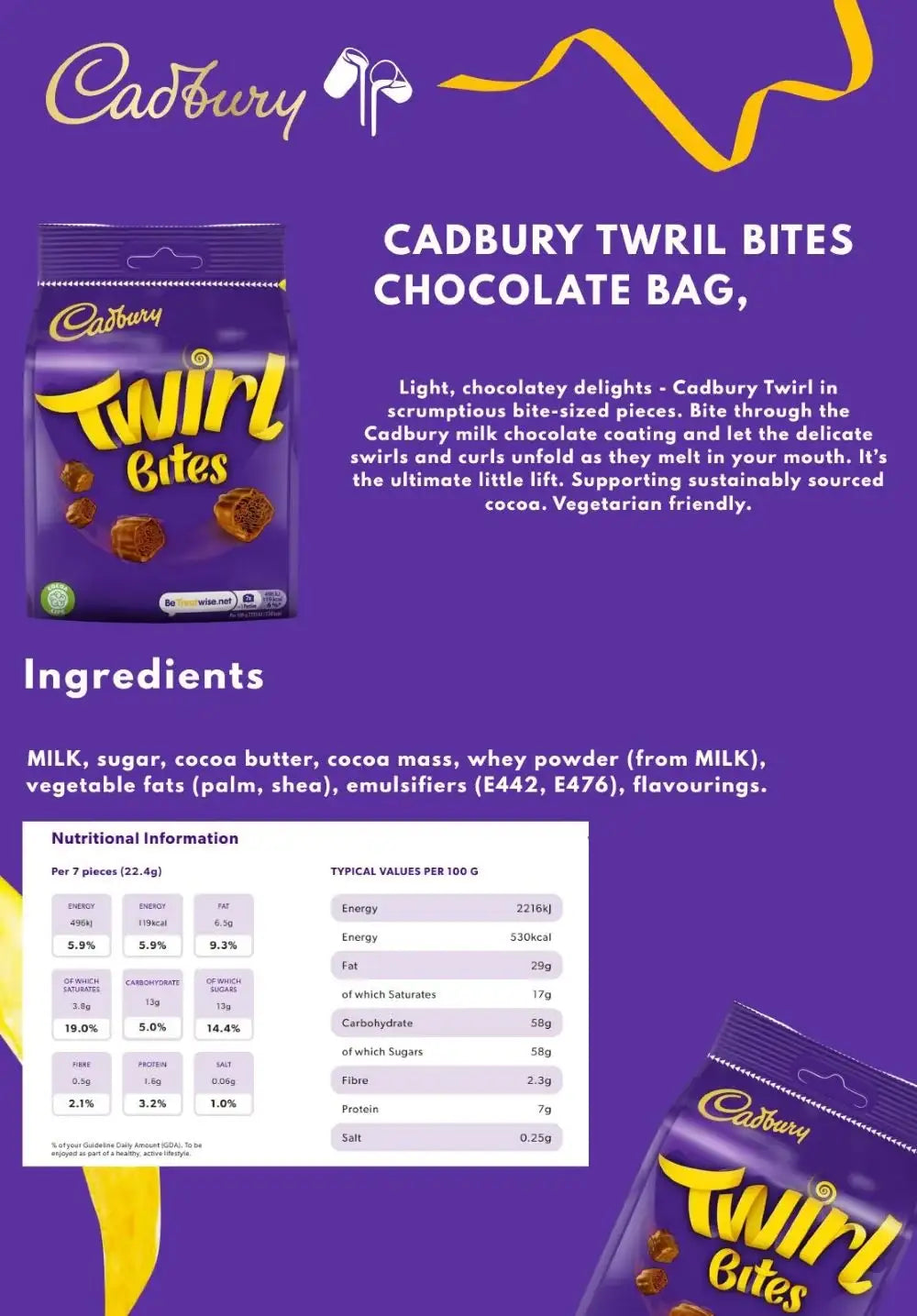 C'bury Twirl Bites Chocolate Bag 85g