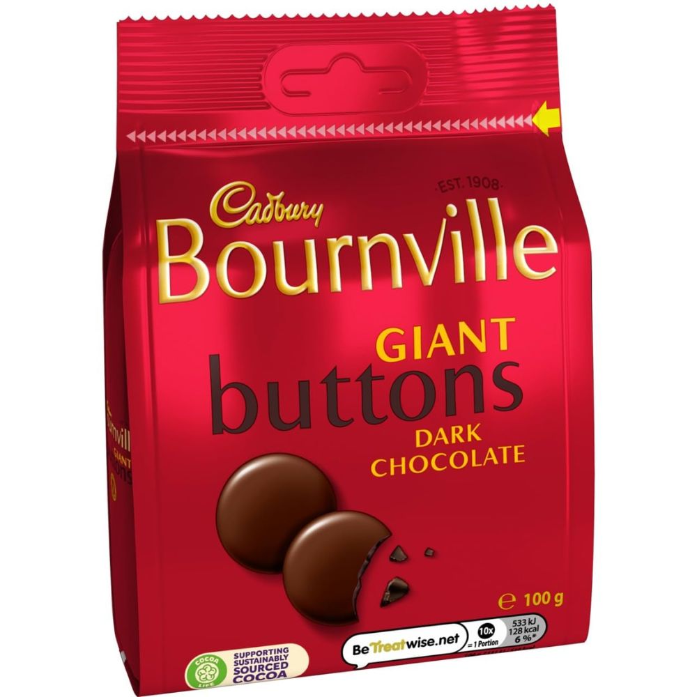 Cadbury Bournville Giant Buttons Dark Chocolate 100g