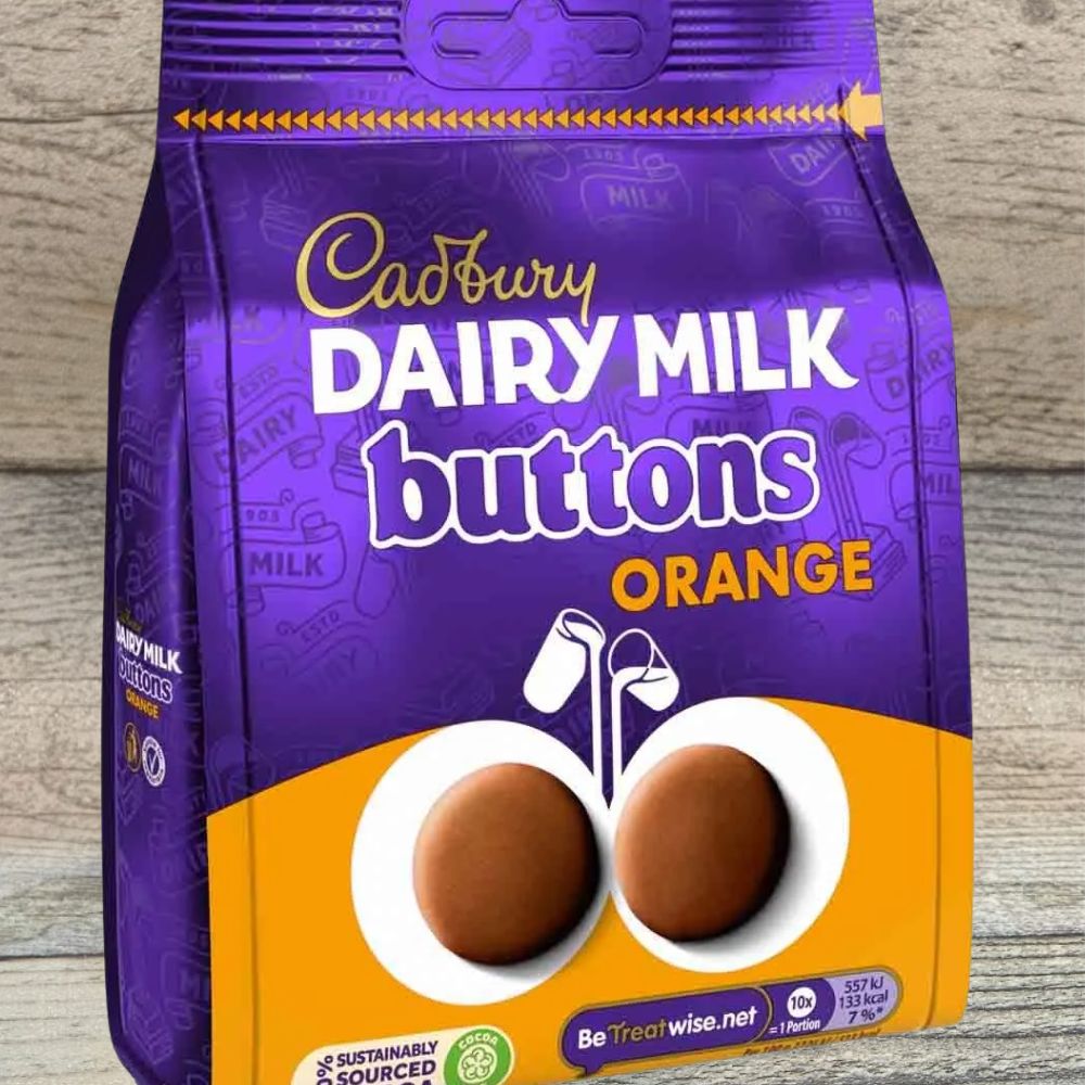 C'bury Giant Orange Buttons Chocolate Bag 100g