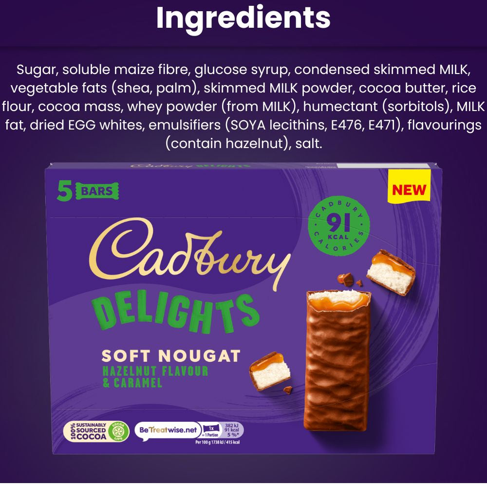 C'bury Delights Hazelnut & Caramel(5*22) 110g