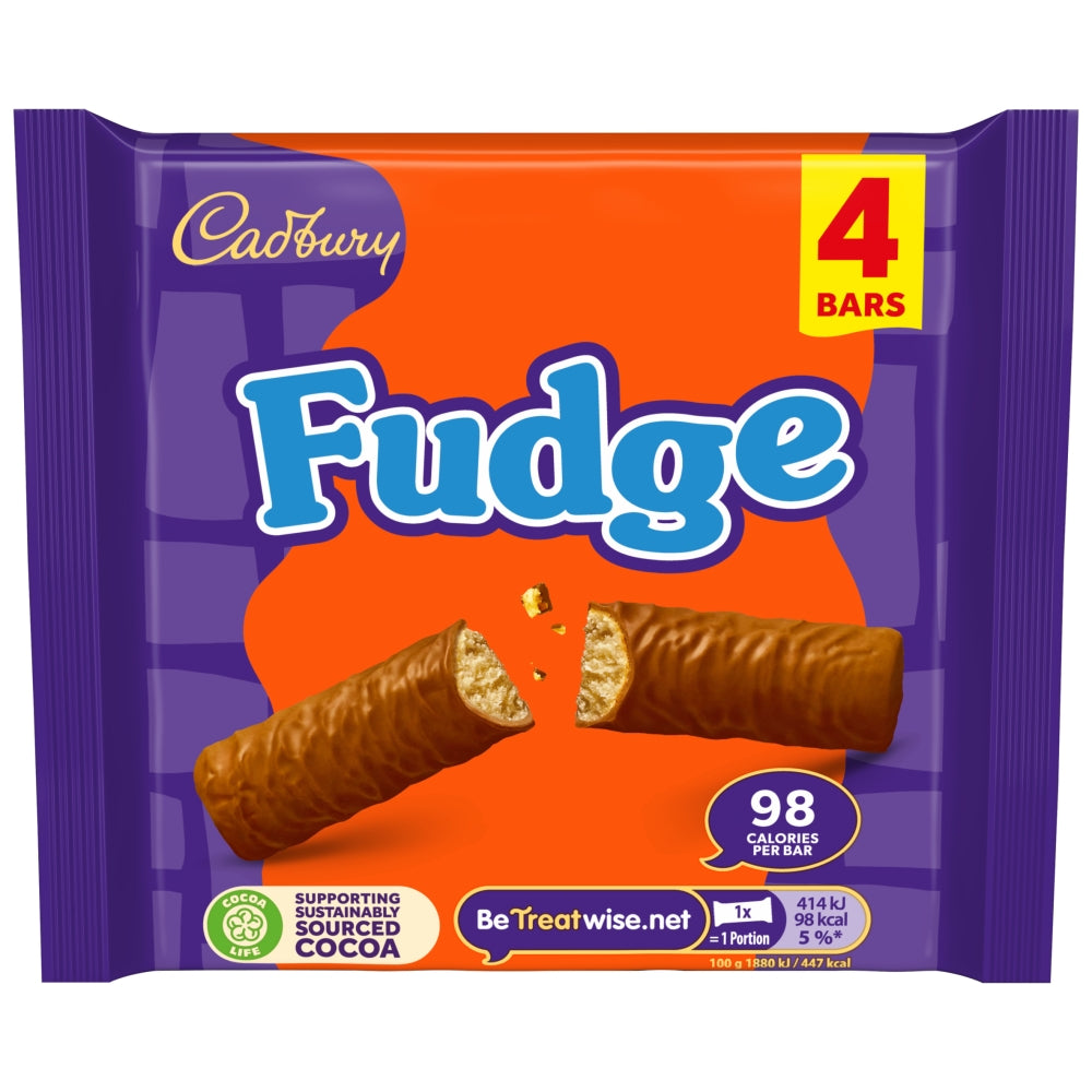 Cadbury Fudge Chocolate Bar 4 x 22g