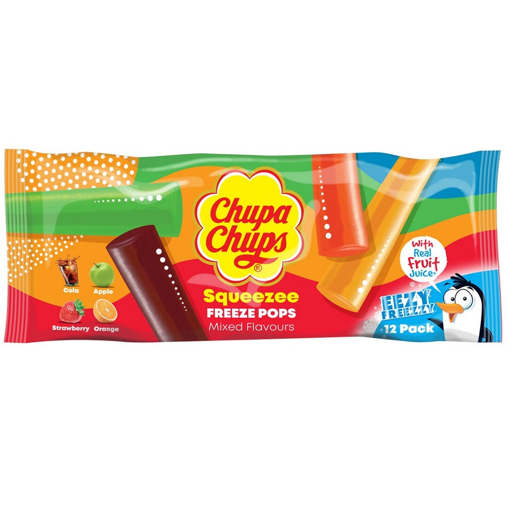 Chupa Chups Squeezee Freeze Pops Mixed Flavours 12pk 45g