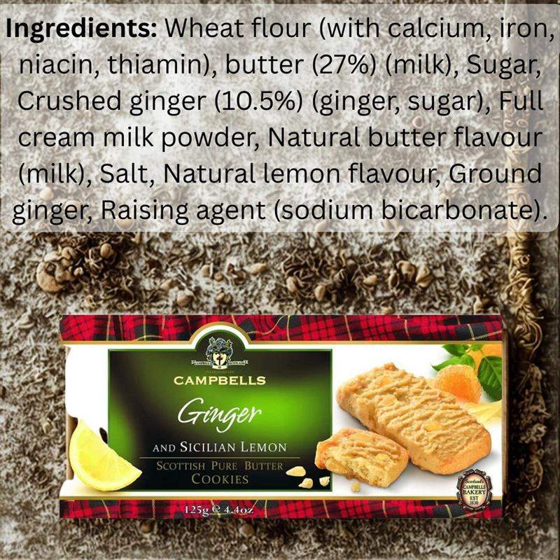 Campbells Shortbread Ginger & Lemon 125g