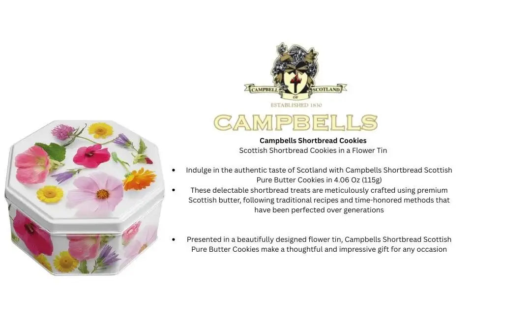 Campbells Shortbread Floral Petticoat Tails Tin 115g