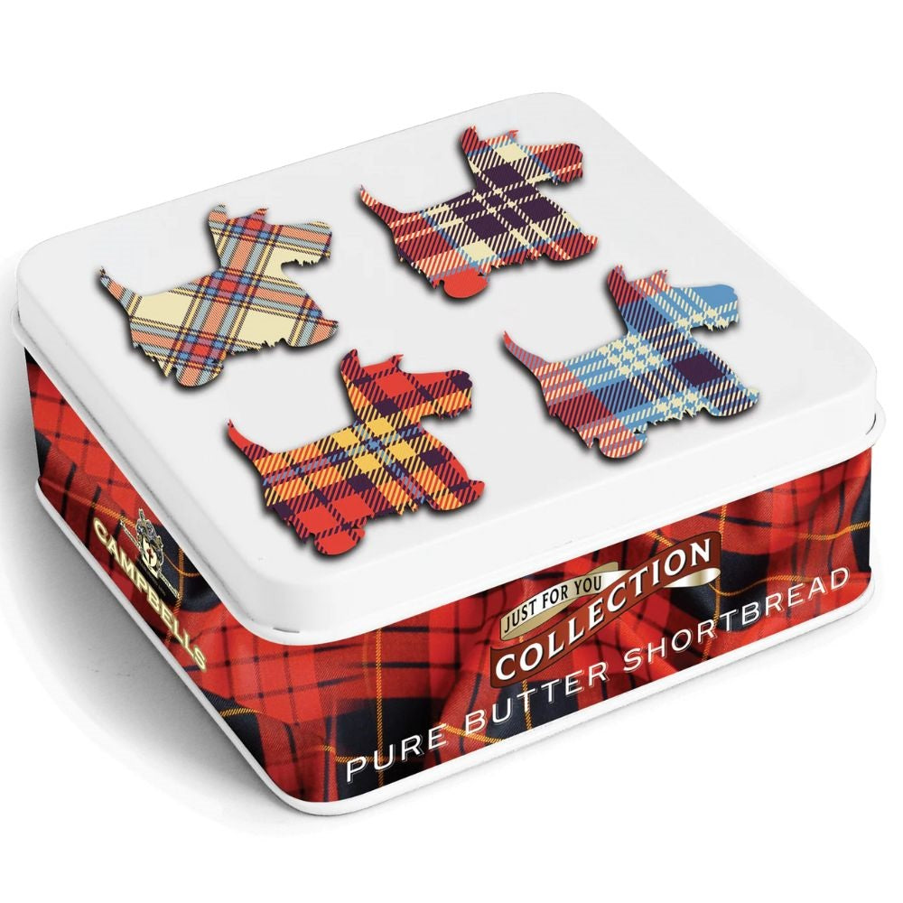 Campbells Shortbread Tartan Scottie Dog Tin (Shortbread Fingers) 90g