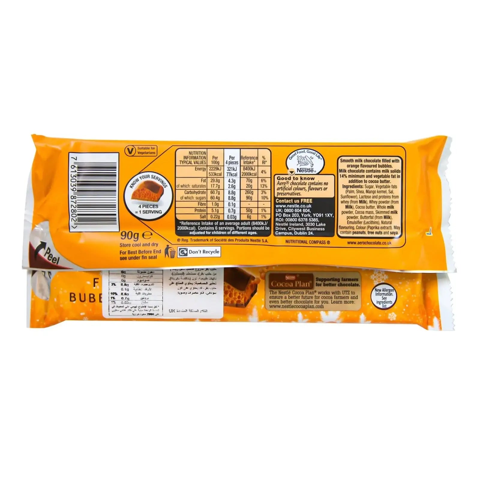Nestle Aero Festive Orange Sharing Bar 90G