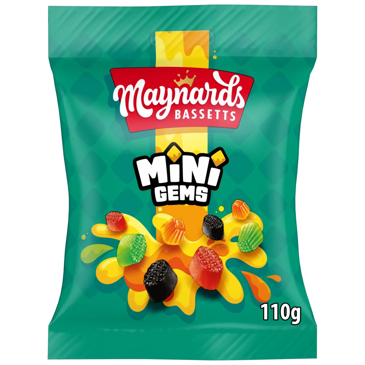 Maynards Bassetts Mini Gems 110G British gummy sweets product image
