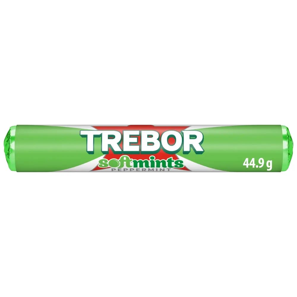 Trebor Natural Mint Flavour Softmints Spearmint 44.9g Chewy Mint Sweets Roll