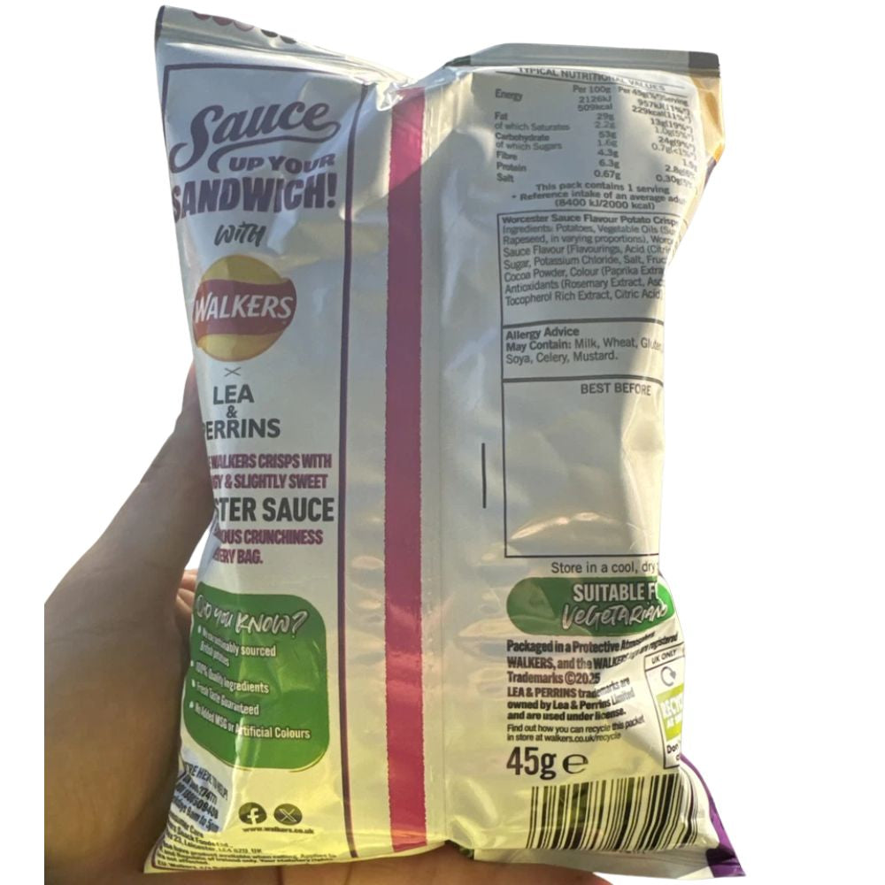 Walkers Lea & Perrins Worcestershire Sauce Crisp 45g