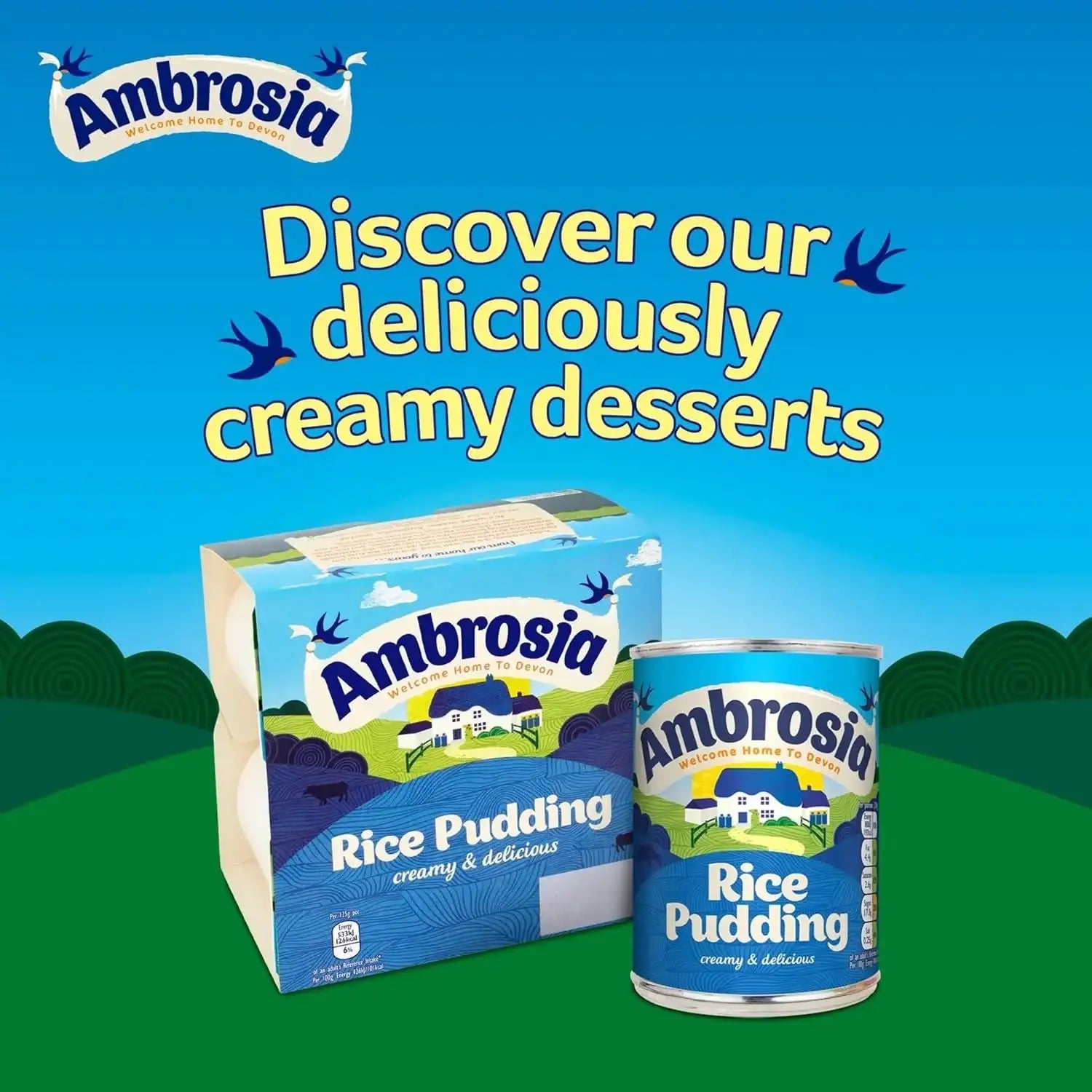 Ambrosia Devon Rice Pudding, 14.1 Ounce Can