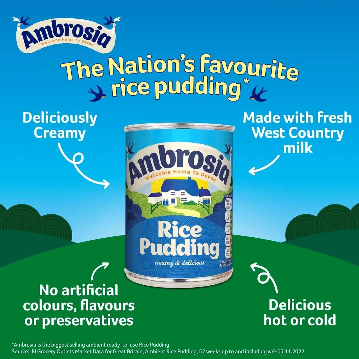 Ambrosia Devon Rice Pudding, 14.1 Ounce Can