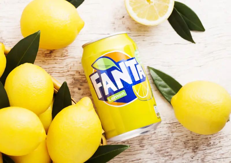 Fanta Lemon Flavored Soft Drink Can 330ml