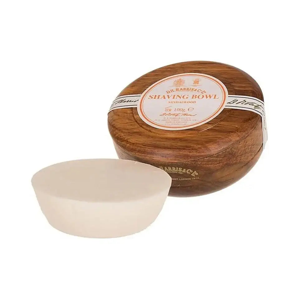 D.R.Harris & Co Sandalwood Shaving Soap in Mahogany Wood Bowl 100g