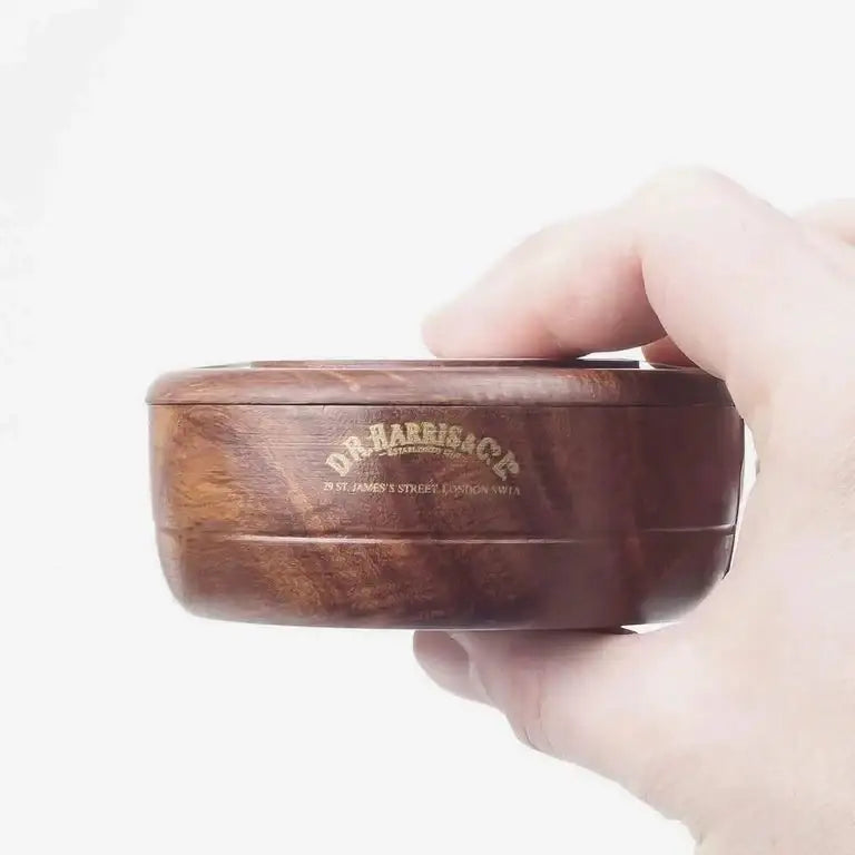 D.R.Harris & Co Sandalwood Shaving Soap in Mahogany Wood Bowl 100g