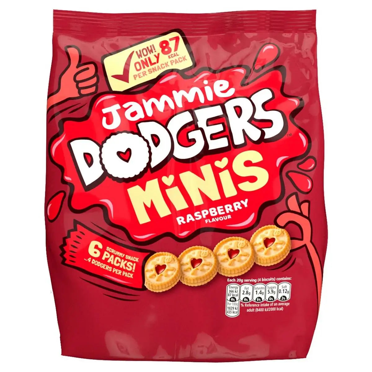 Jammie Dodgers Minis Raspberry Flavour 6PK 120g
