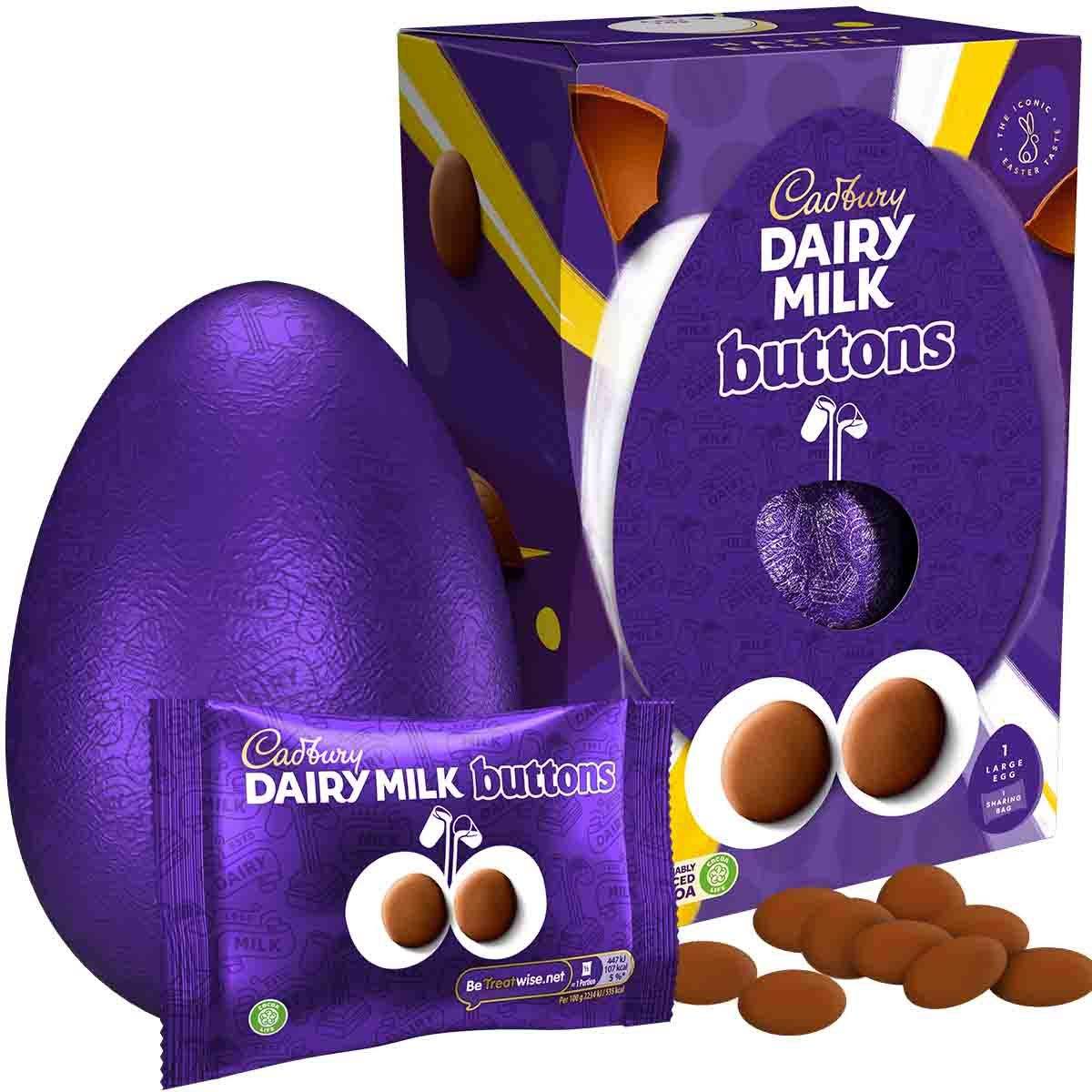 Cadbury Dairy Milk Giant Buttons Easter Egg Chocolate 195g