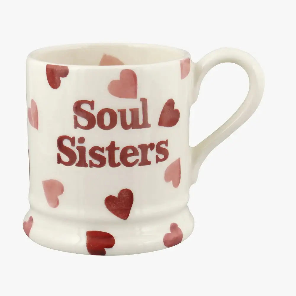 Emma Bridgewater Pink Hearts Soul Sisters 1/2 Pint Mug
