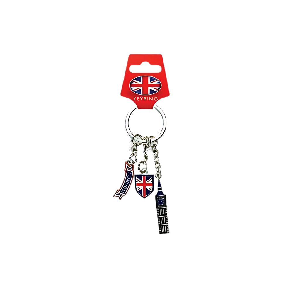 Elgate Big Ben Union Jack Shield London Scroll Metal Keyring product image