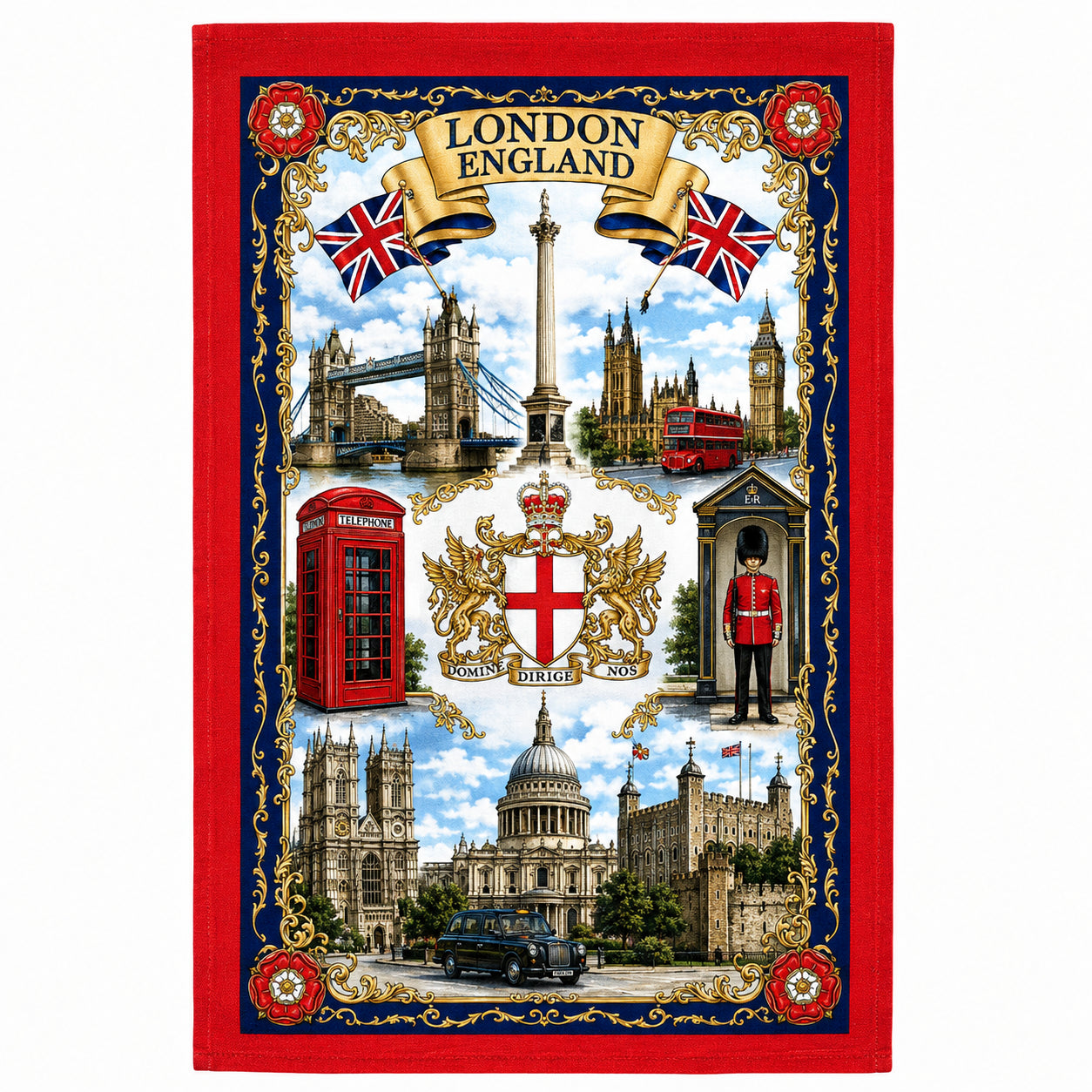 Elgate London England Red Tea Towel British tea towel kitchen gift product image