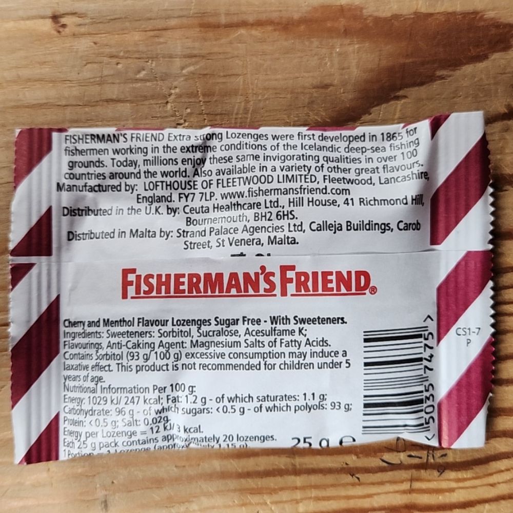 Fisherman's Friend Cherry Sugar Free Lozenges 25g