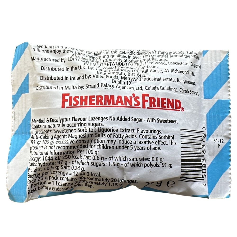 Fisherman's Friend Original Menthol & Eucalyptus Flavour Lozenges 25g