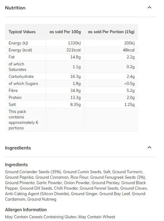 Sharwoods Medium Curry Powder 102g