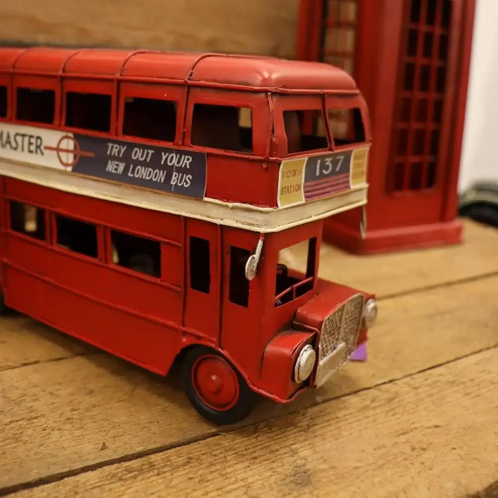 Lesser & Pavey Transport Red Tin Double Decker London Bus