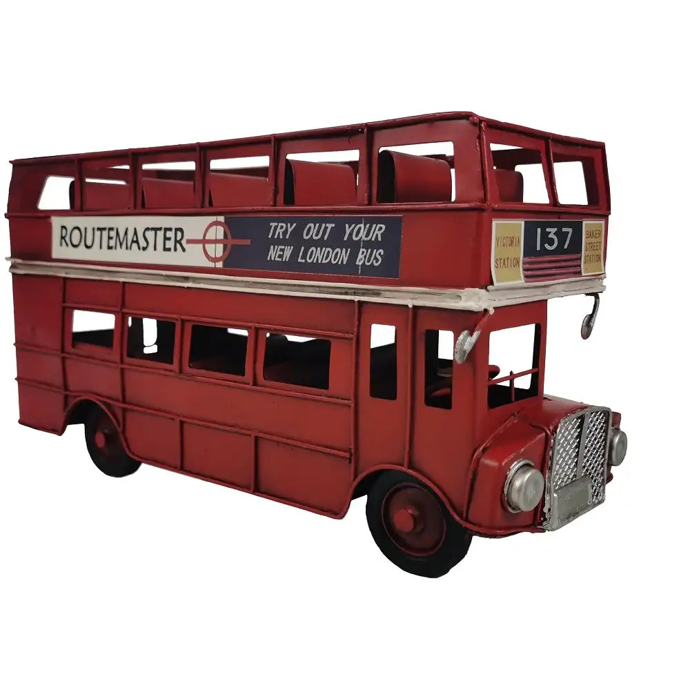 Lesser & Pavey Transport Red Tin Double Decker London Bus