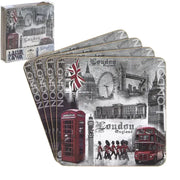 The Leonardo Collection London England Coaster Set of 4 White